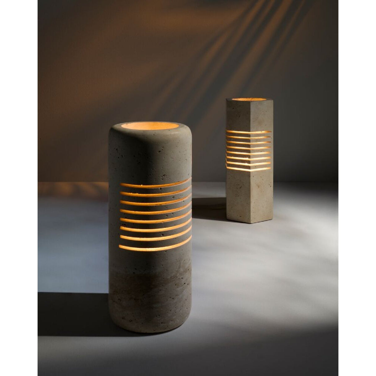 Modern European furniture - Beige Travertine Accent Table Lamp - www.oroa.com