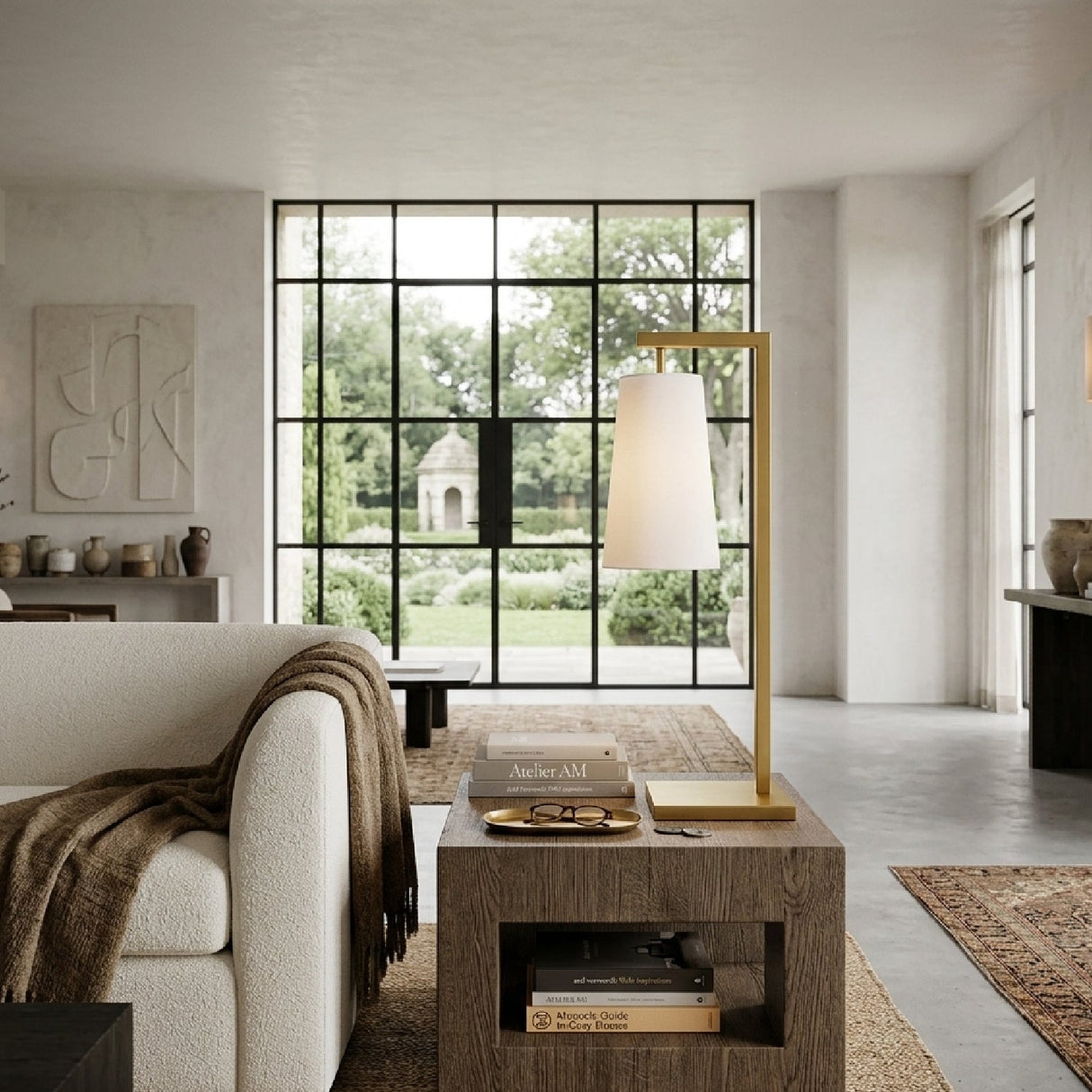 Modern European furniture - Iron Framed Linen Table Lamp - www.oroa.com