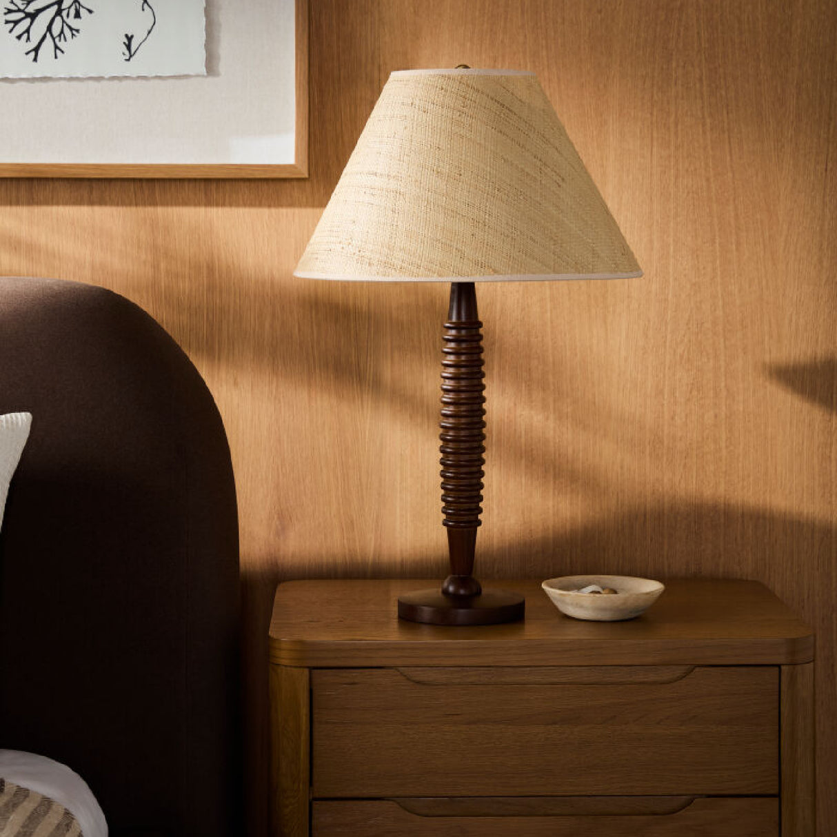 Brown Linen Accent Table Lamp | Oroa.com