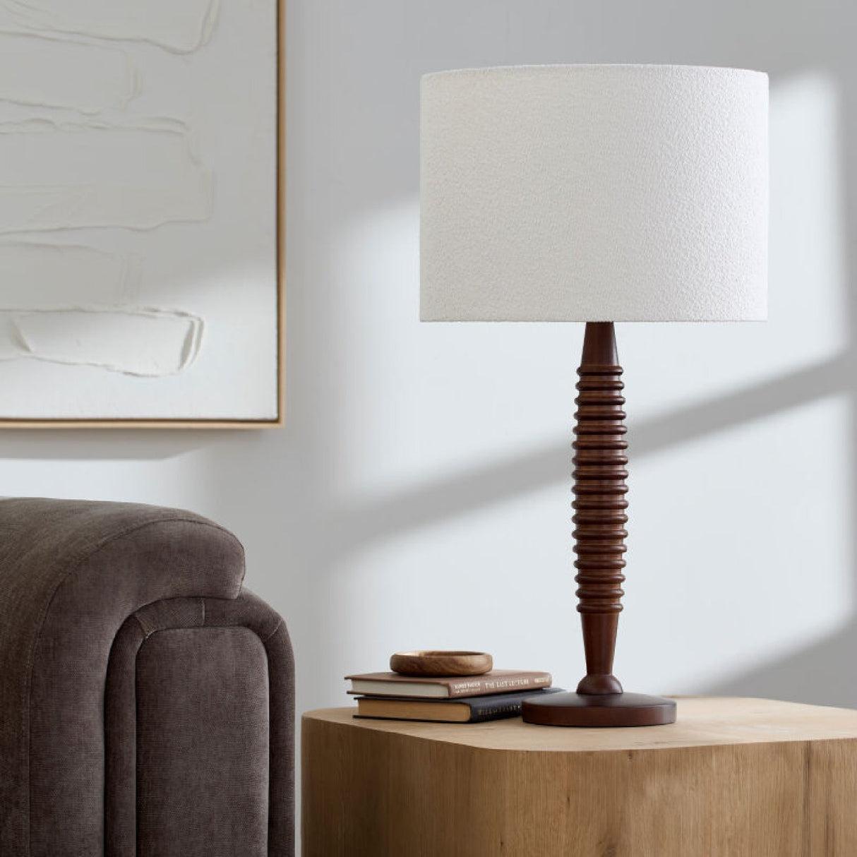Modern European furniture - Beige Linen Accent Table Lamp - www.oroa.com
