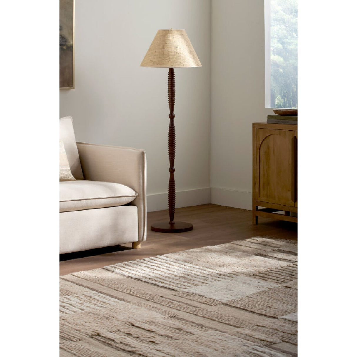 Modern European furniture - Brown Linen Accent Floor Lamp - www.oroa.com