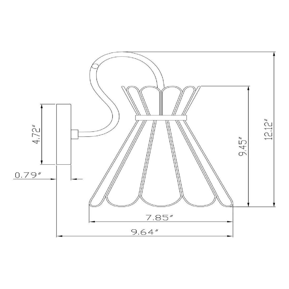 Gold Flared Wall Lamp | Oroa.com