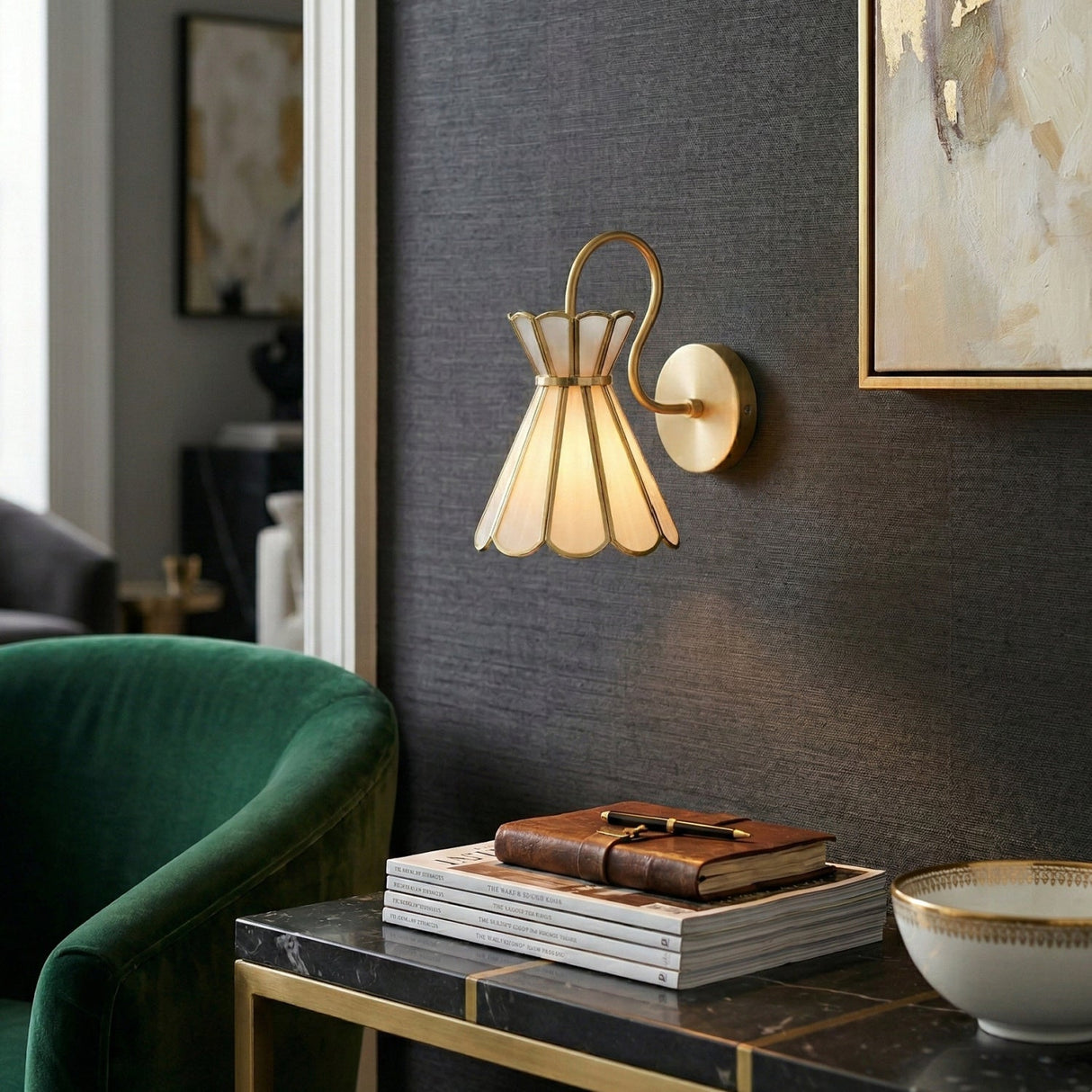 Modern European furniture - Gold Flared Wall Lamp - www.oroa.com