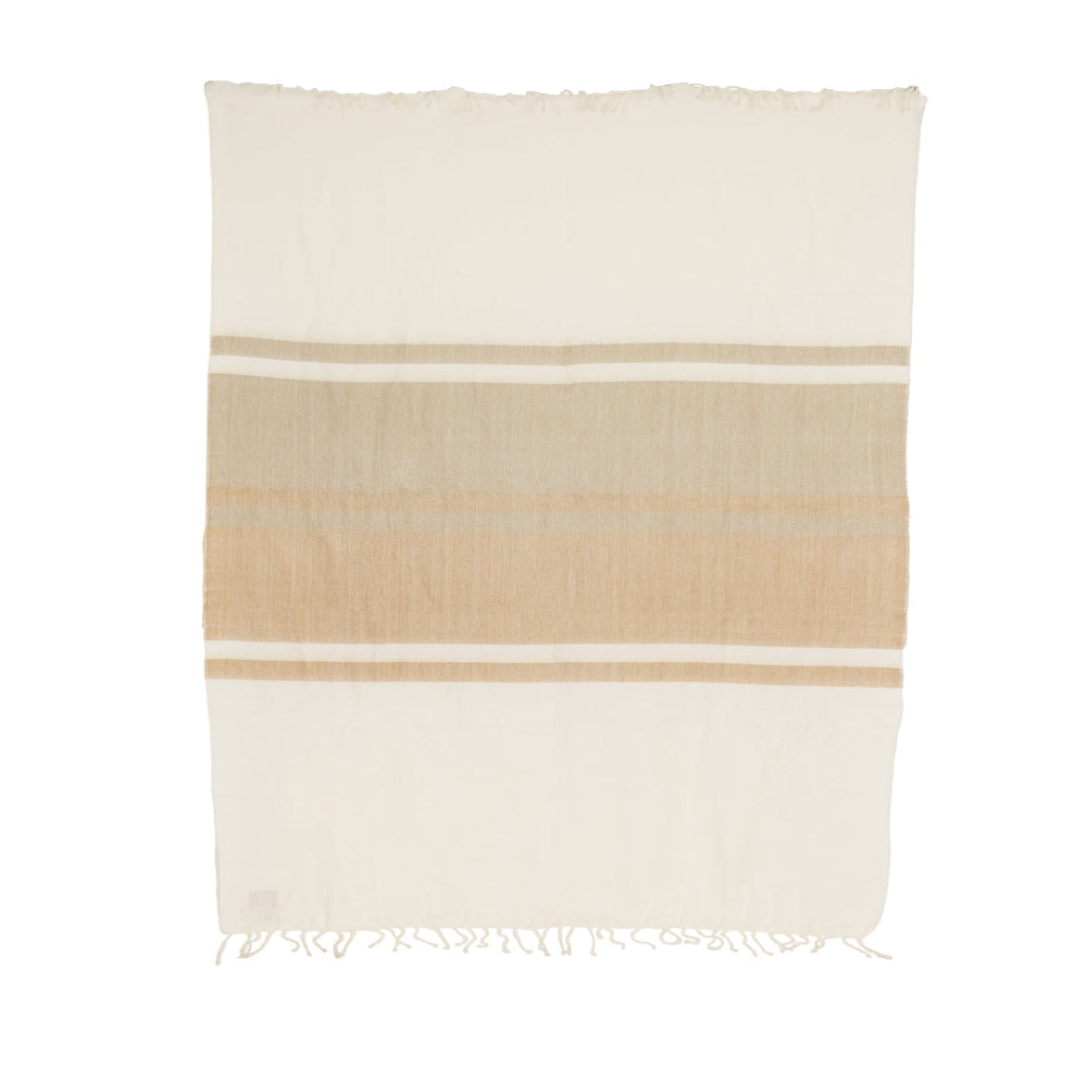 Handwoven Alpaca Throw Blanket - Tobacco & Wheat - OROA