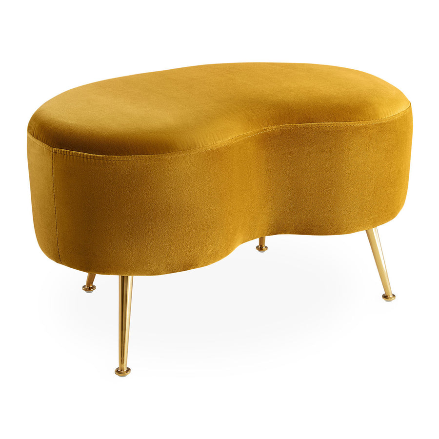 Brass Legs Upholstered Ottoman | Jonathan Adler Kidney | Oroa.com