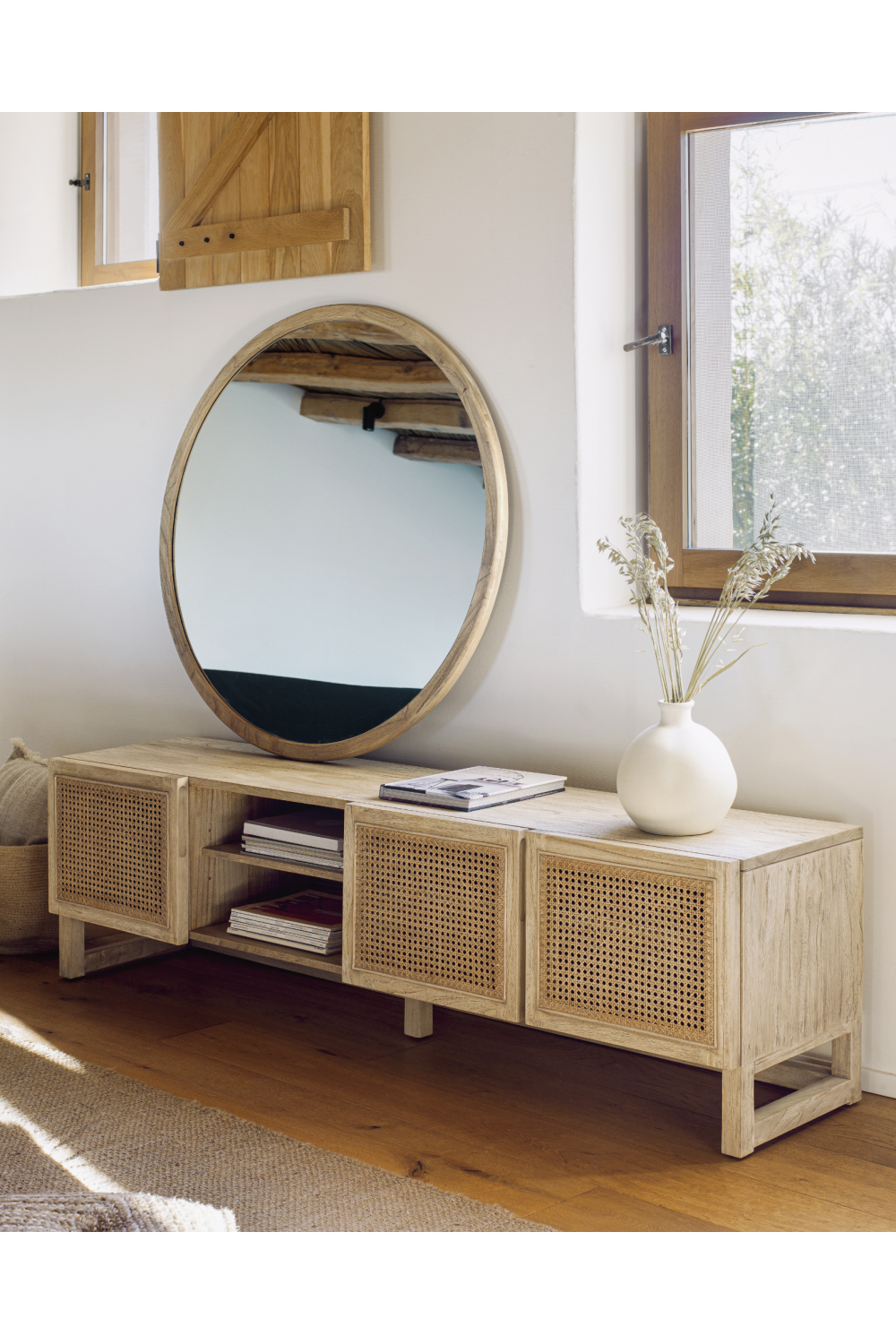 Mindi Wood & Rattan Media Unit | La Forma Rexit | Oroa.com
