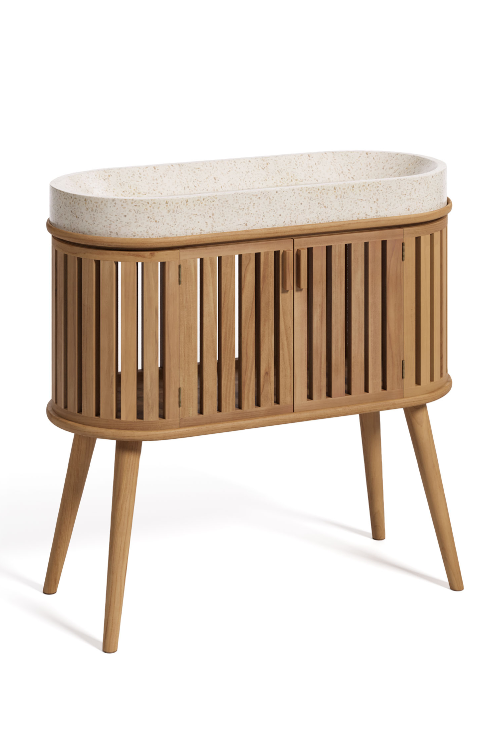 Oval Wooden Vanity Unit | La Forma Rokia