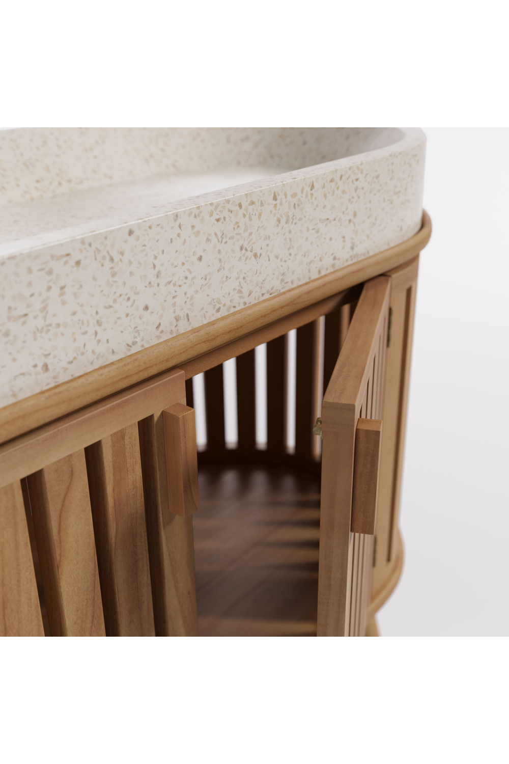 Oval Wooden Vanity Unit | La Forma Rokia