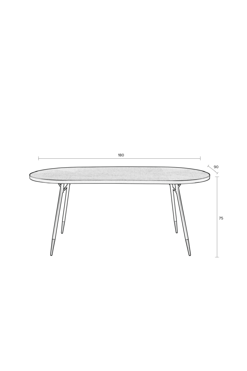 Wooden Oval Dining Table | DF Denise | Oroa.com