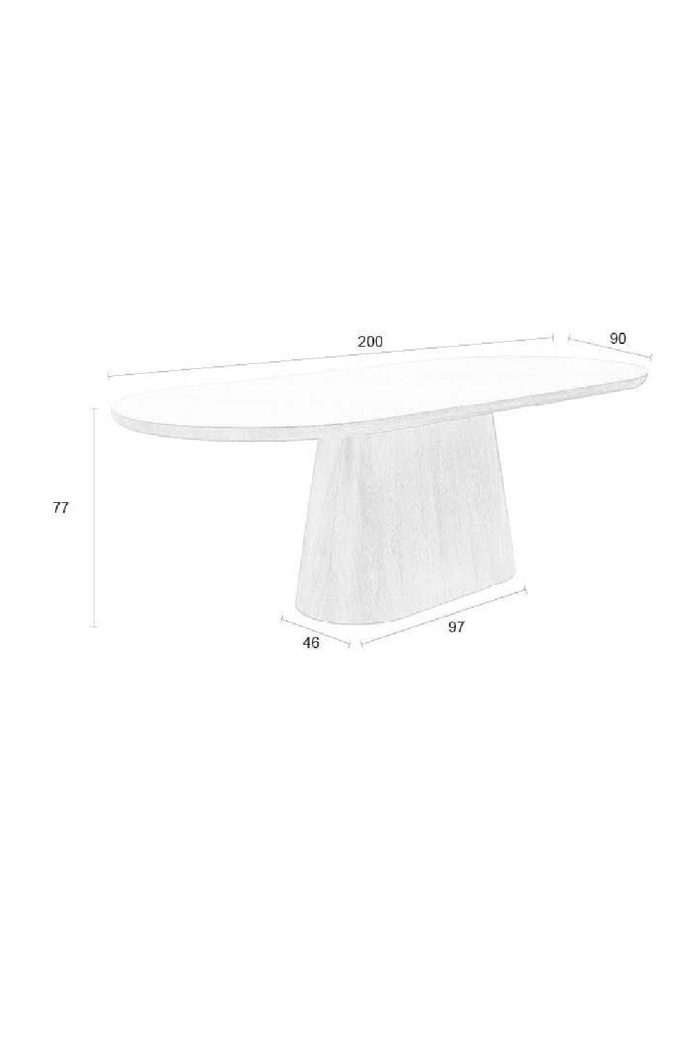 Oval Wood Dining Table | DF Almira | OROA.com