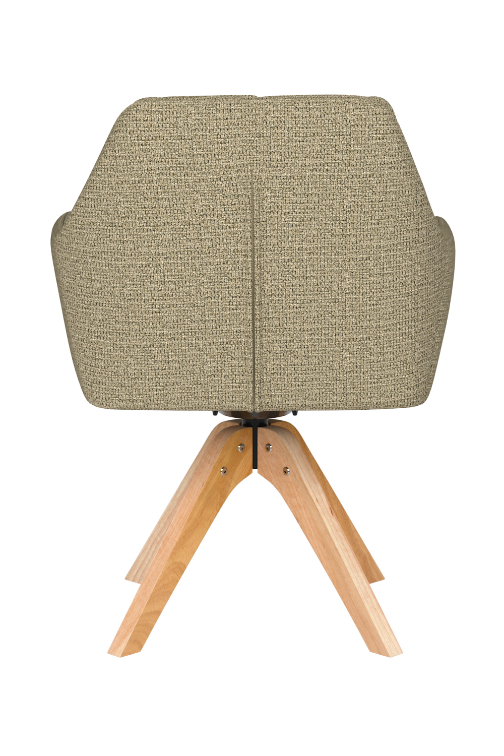 Square Tufted Wooden Swivel Armchair | DF Pete | Oroa.com