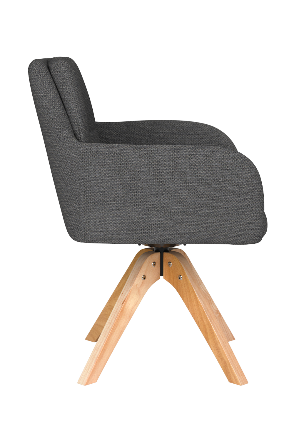 Square Tufted Wooden Swivel Armchair | DF Pete | Oroa.com