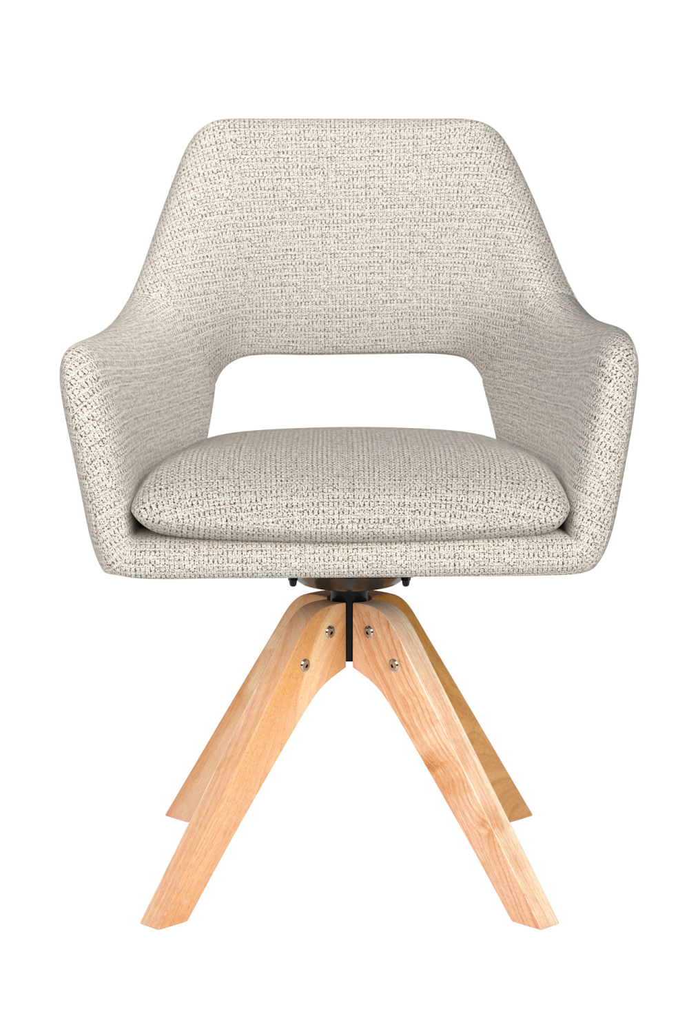 Cut-Out Back Wooden Swivel Armchair | DF Mos | Oroa.com