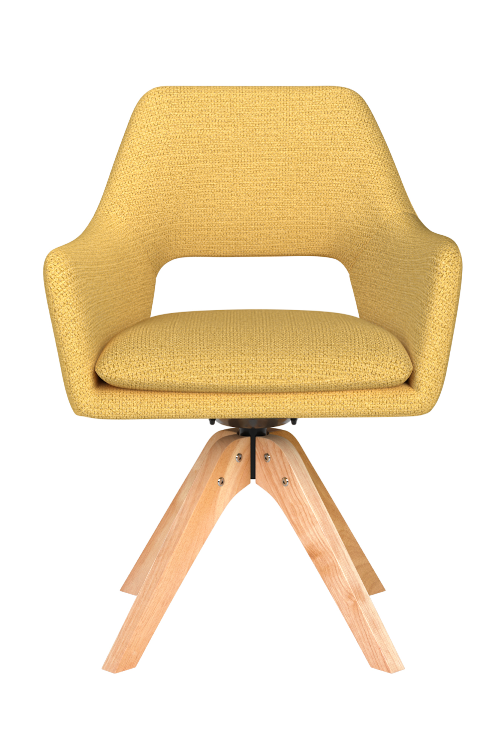 Cut-Out Back Wooden Swivel Armchair | DF Mos | Oroa.com