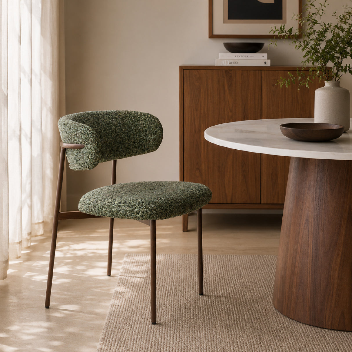 Modern European furniture - Iron Framed Curve Dining Chairs (2)- www.oroa.com | Oroa.com