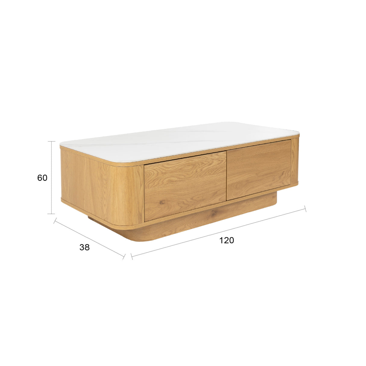 Modern European furniture - Wooden 2-Door Coffee Table - www.oroa.com | Oroa.com