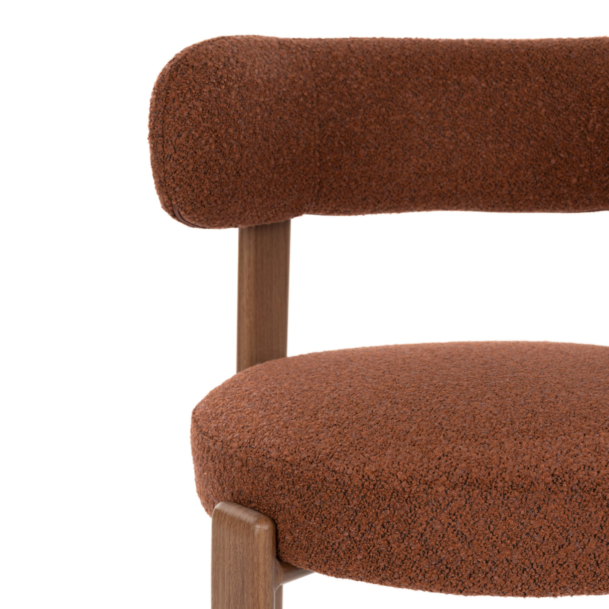 Brown Fabric Rounded Dining Chairs (2) | Oroa.com