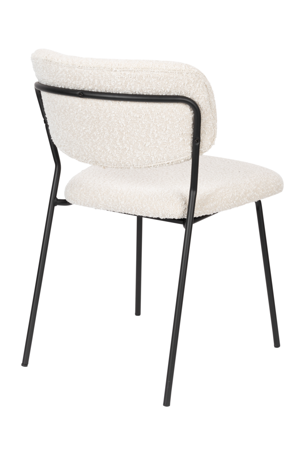 White Bouclé Dining Chairs (2) | DF Jolien | OROA.com