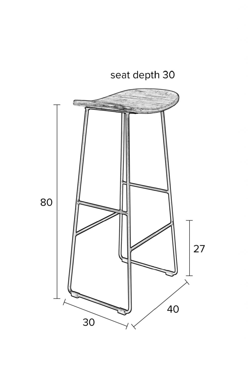 Wood Saddle Bar Stool | DF Tangle | Oroa.com