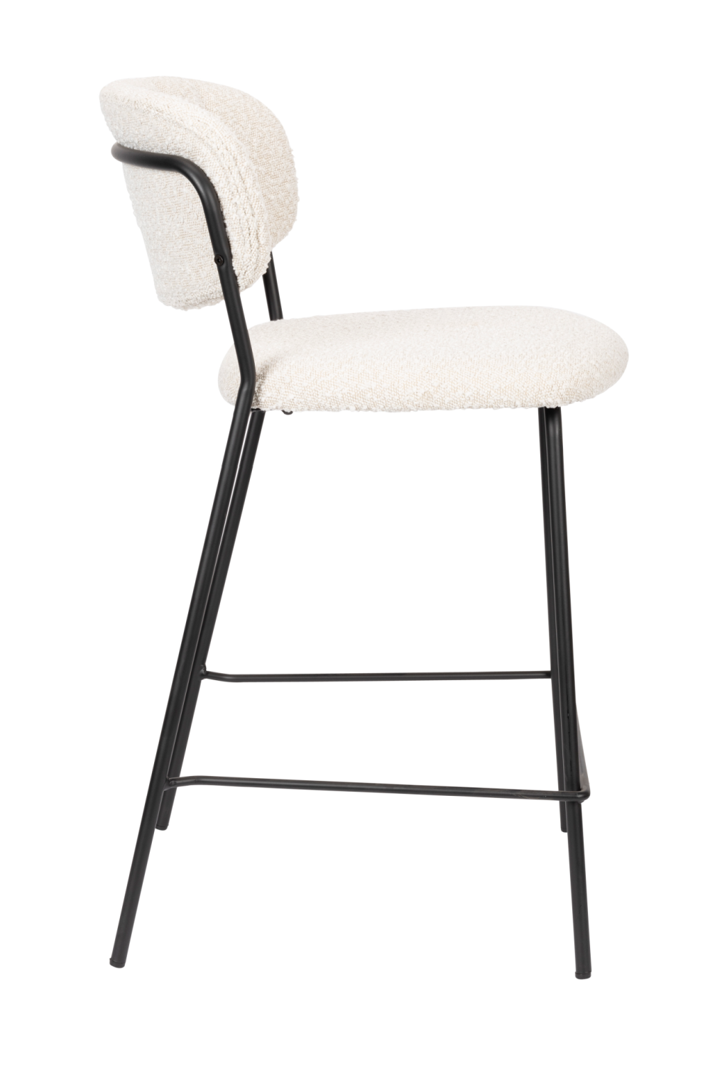 White Bouclé Counter Stools (2) | Oroa.com