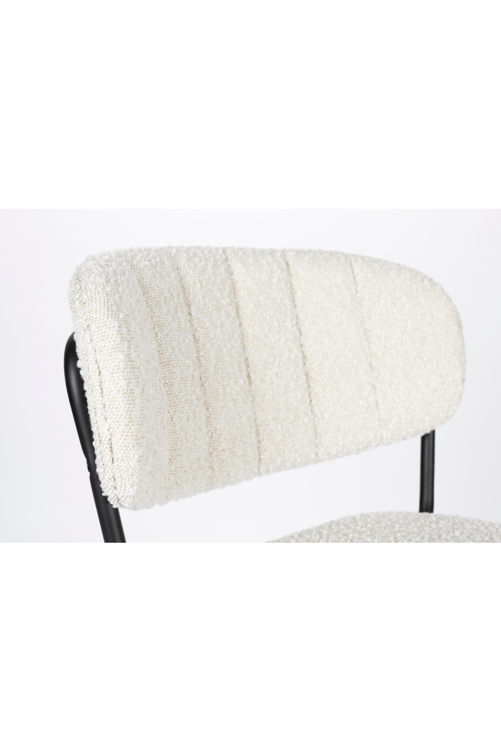 White Bouclé Counter Stools (2) | Oroa.com