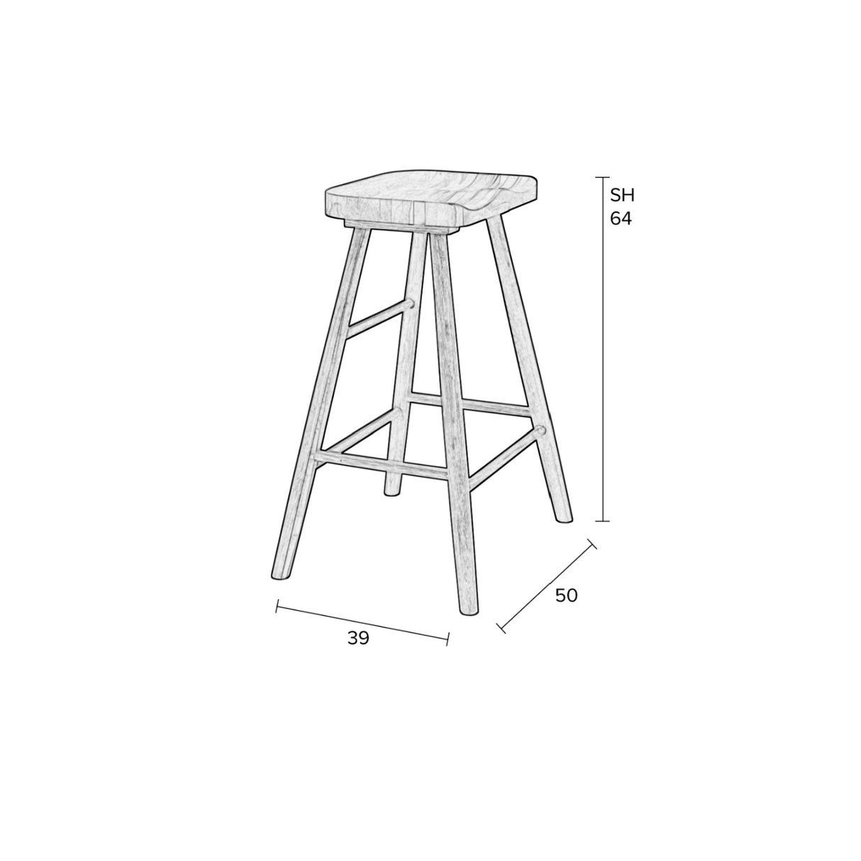Modern furniture - Oak Wood Counter Stool - www.oroa.com | Oroa.com