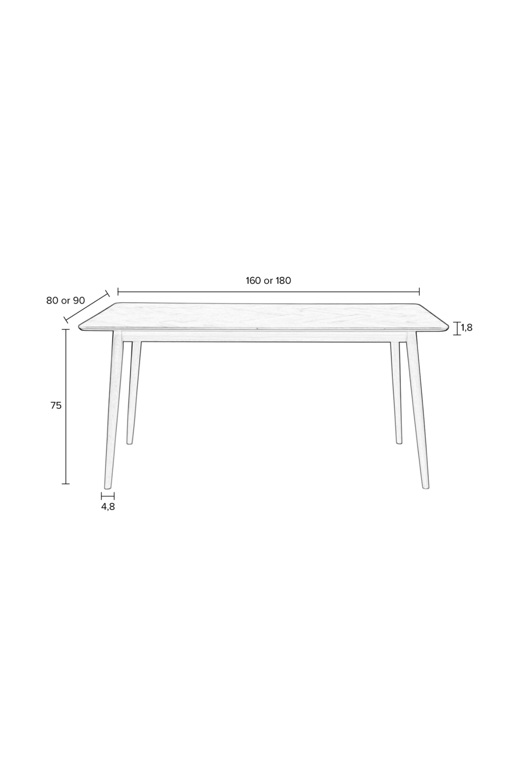Rectangular Black Dining Table | DF Fabio | OROA.com