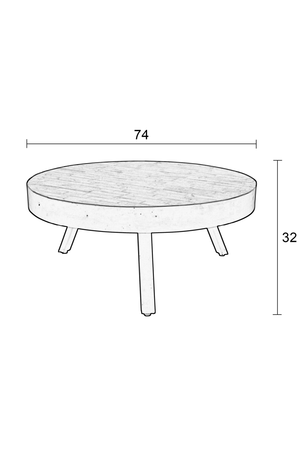Round Teak Coffee Table | DF Suri | Oroa.com