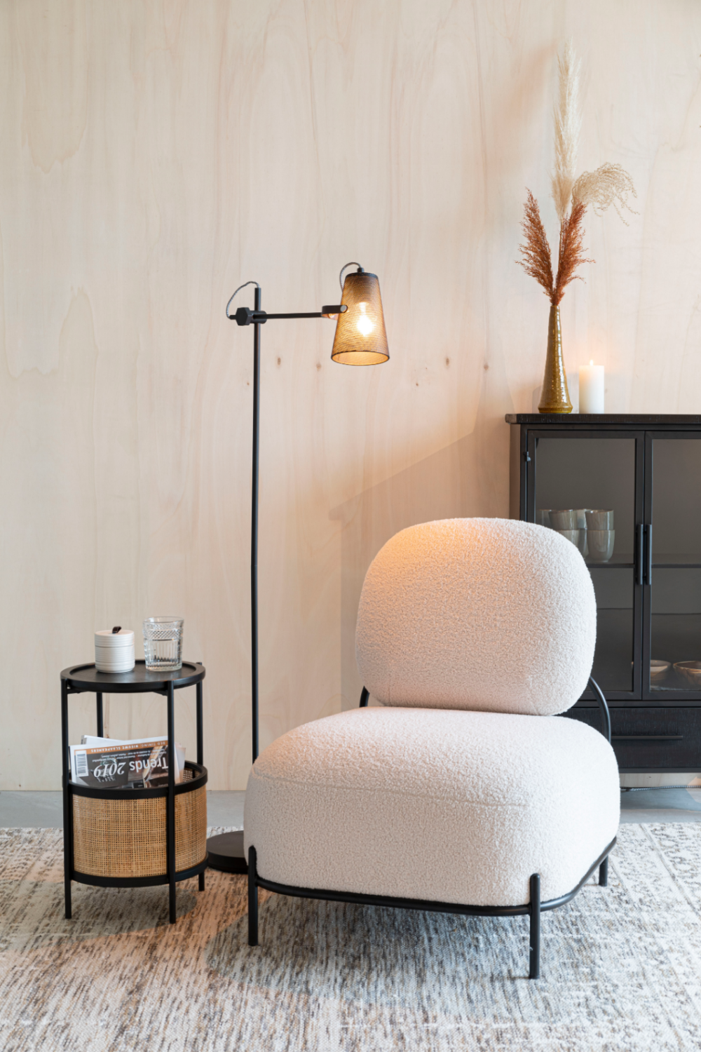 Rattan Accented Side Table | DF Makoto | OROA.com