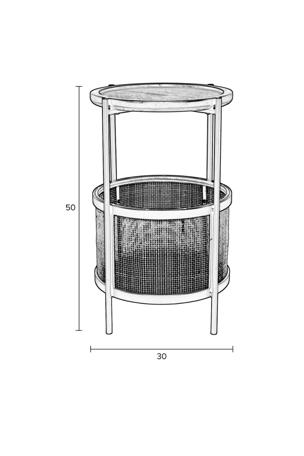 Rattan Accented Side Table | DF Makoto | OROA.com