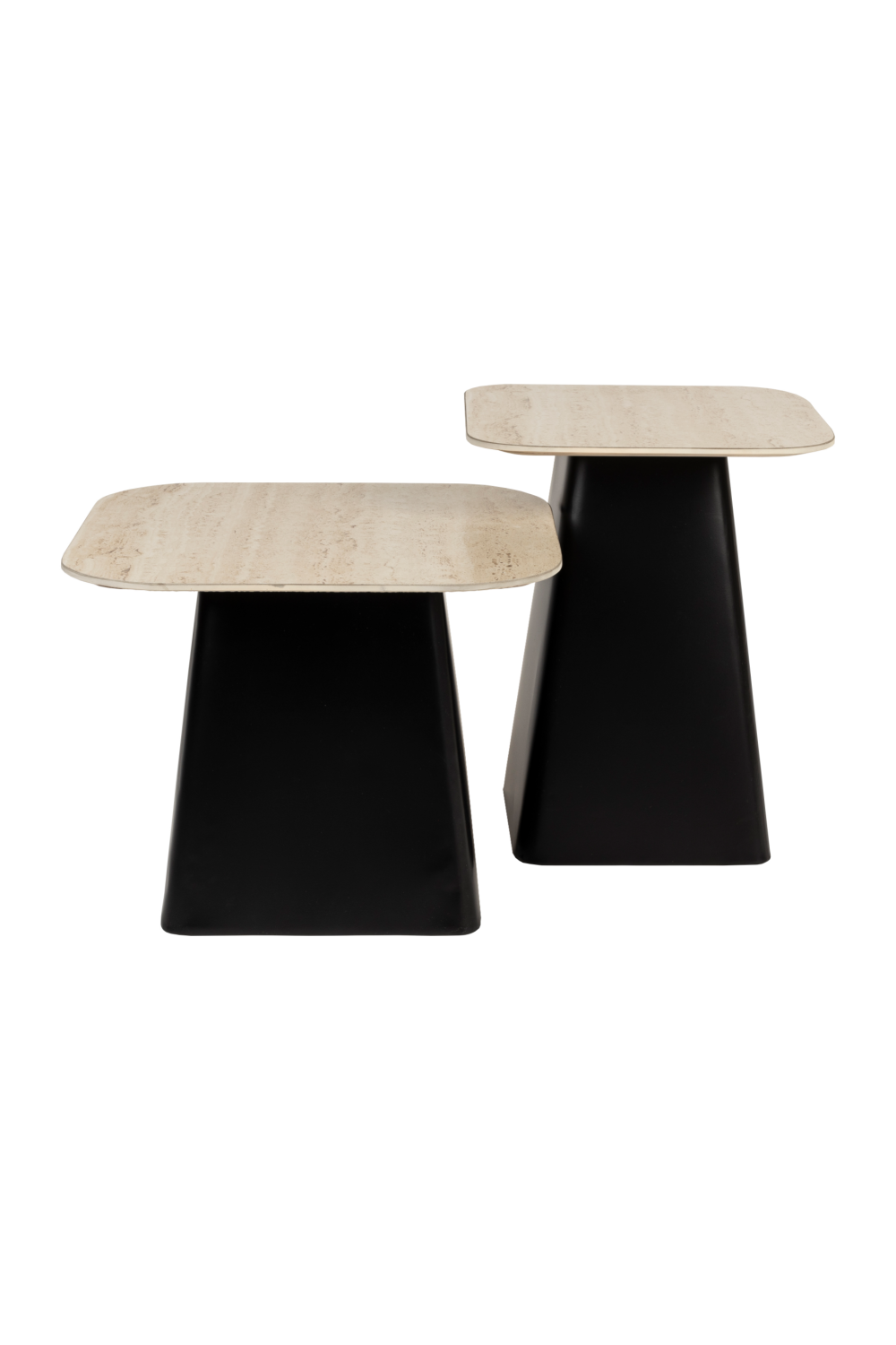 Beige Ceramic Side Table Set (2) | DF Baru | OROA.com