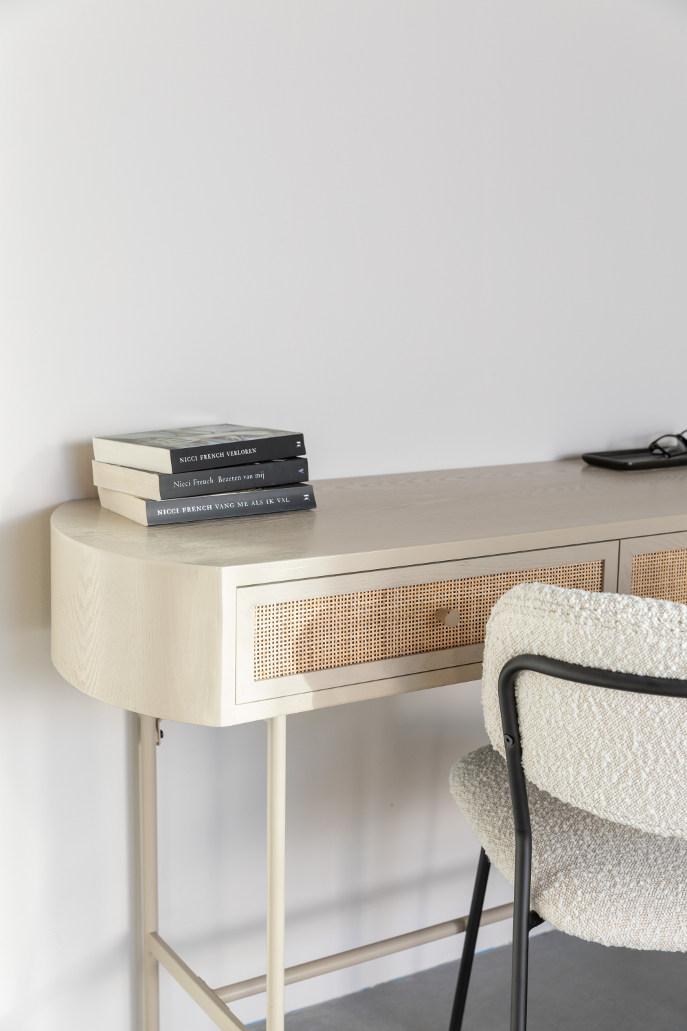 Beige Console Table With Drawers | DF Amaya | OROA.com