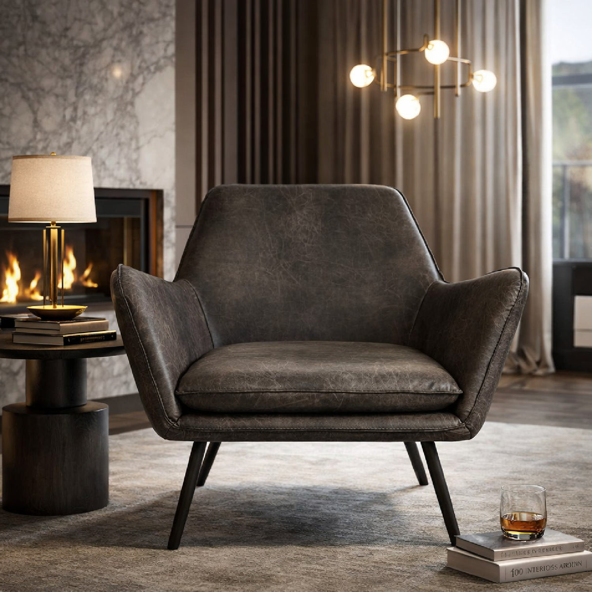 Leather Lounge Armchair | Oroa.com