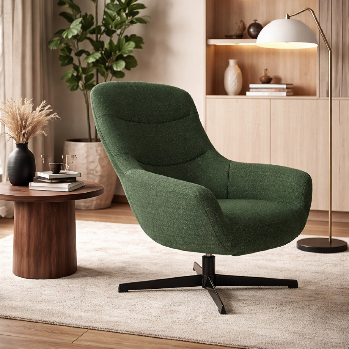 Upholstered Swivel Lounge Armchair | Oroa.com