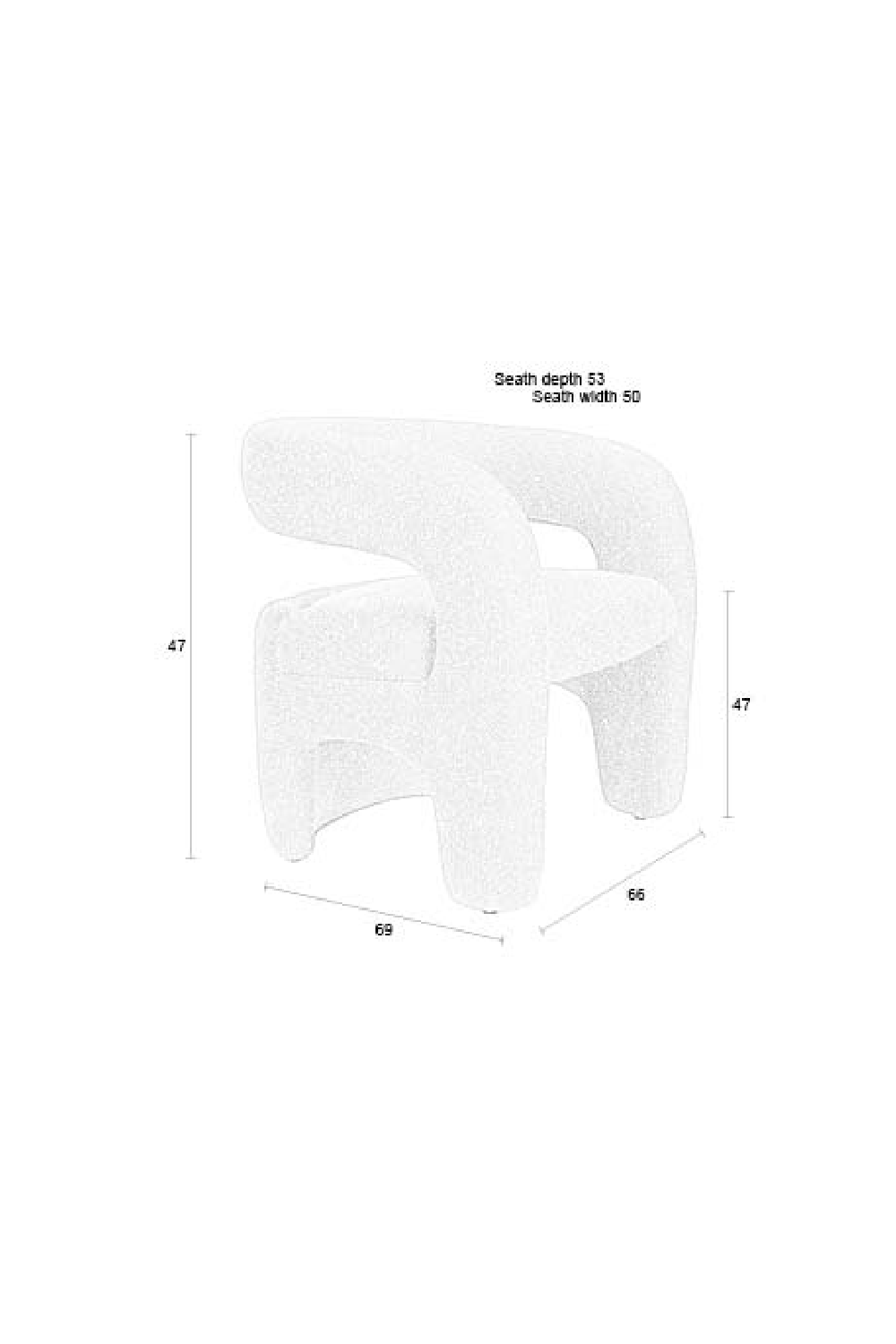 White Curved Lounge Chair | Oroa.com