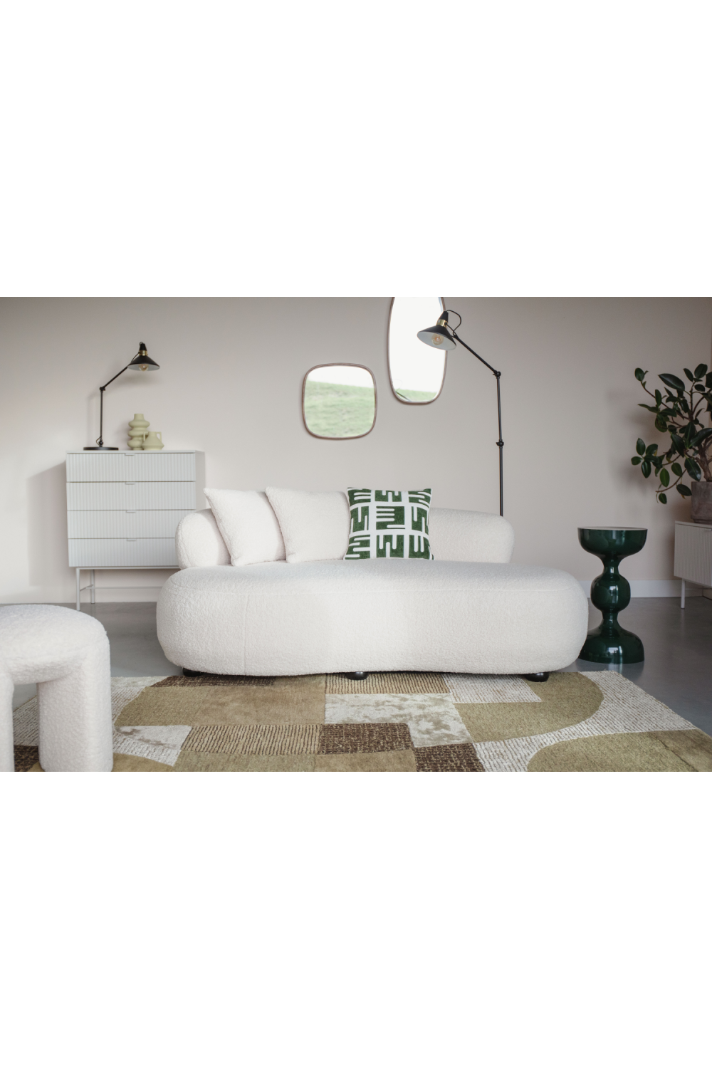 White Curved Sofa | DF Noxx | OROA.com