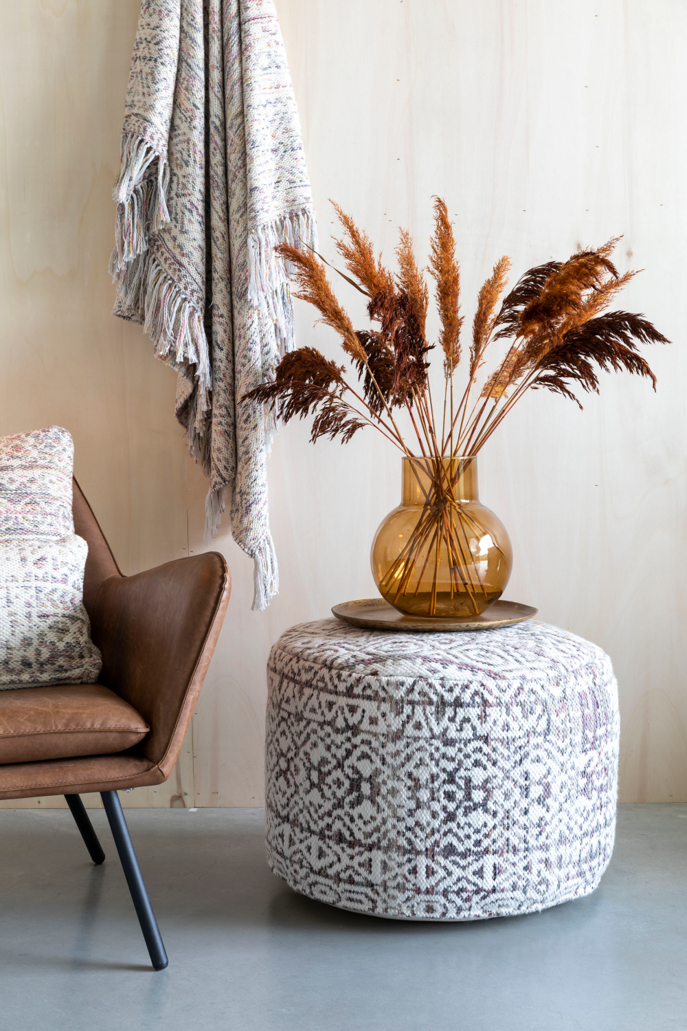 Printed Fabric Boho Pouf | DF Liv | Oroa.com