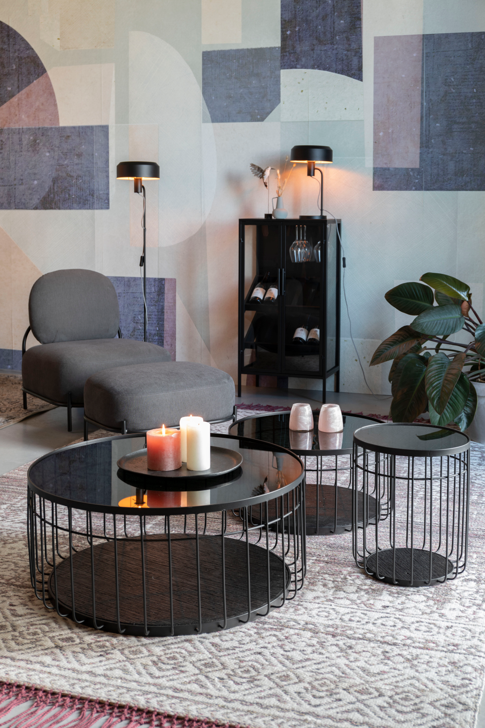 Black Wooden Wine Cabinet | Oroa.com