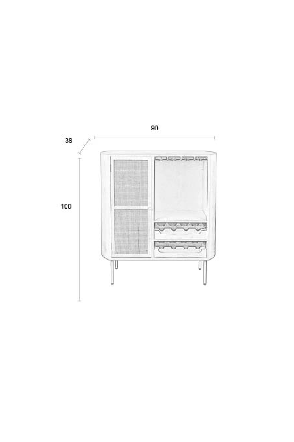 Beige Wooden Wine Cabinet | DF Amaya | OROA.com