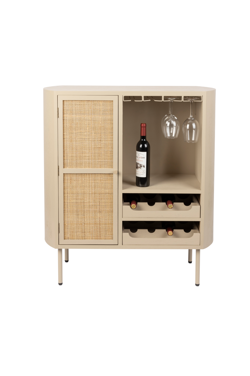Beige Wooden Wine Cabinet | DF Amaya | OROA.com