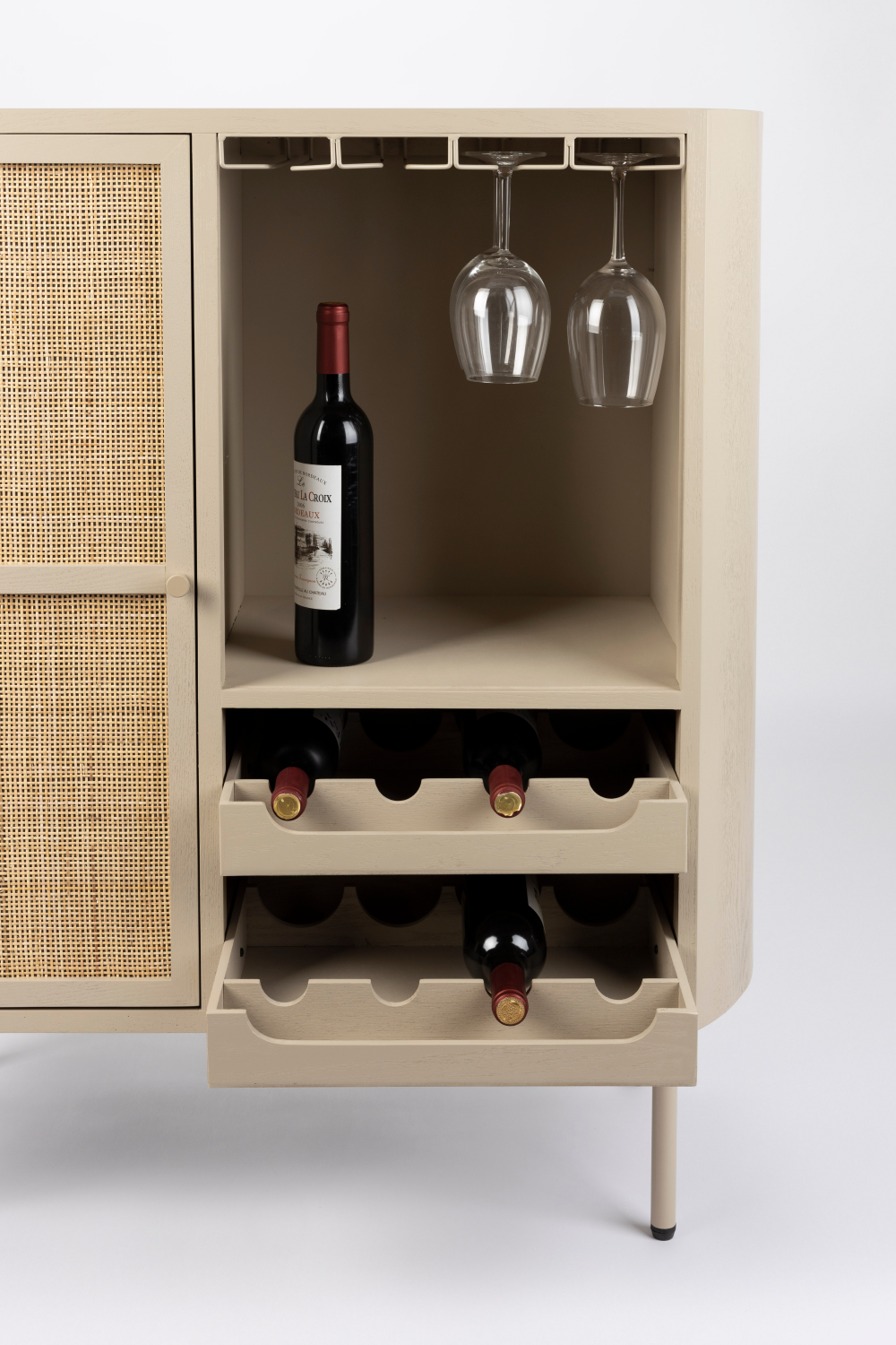 Beige Wooden Wine Cabinet | DF Amaya | OROA.com