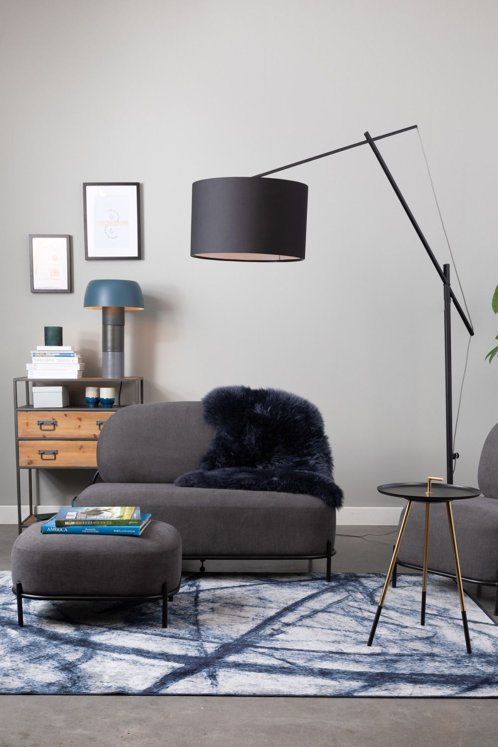 Black Adjustable Task Floor Lamp | DF Tokio | Oroatrade.com