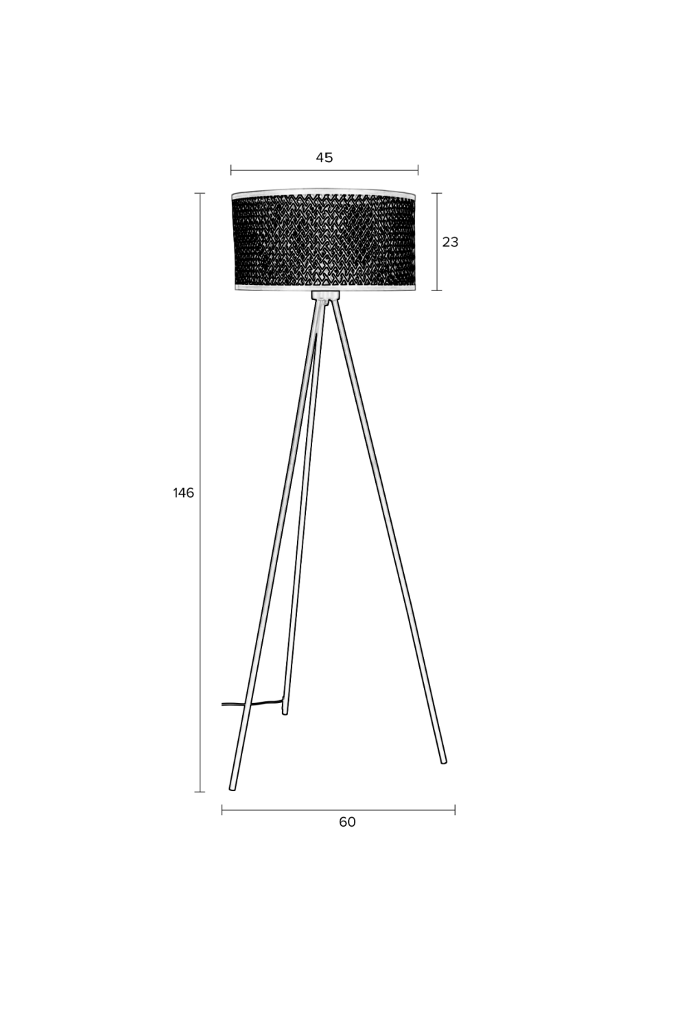 Modern Bamboo Tripod Floor Lamp | DF Isla Modern Bamboo Tripod Floor Lamp | DF Isla | OROA.com