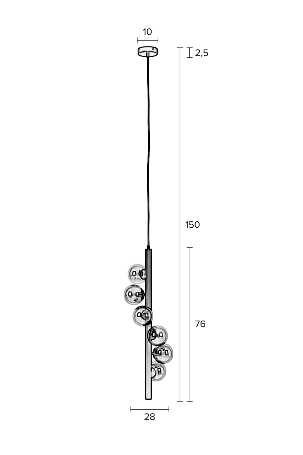 Spiral Glass Orbs Pendant Lamp | DF Monica | OROA.com