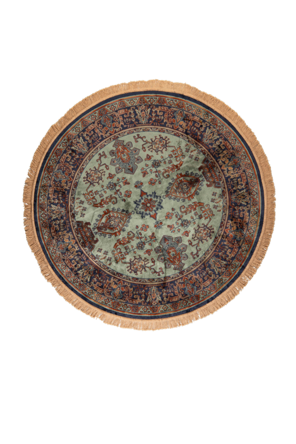 Round Green Vintage Carpet | DF Raz | Oroatrade.com