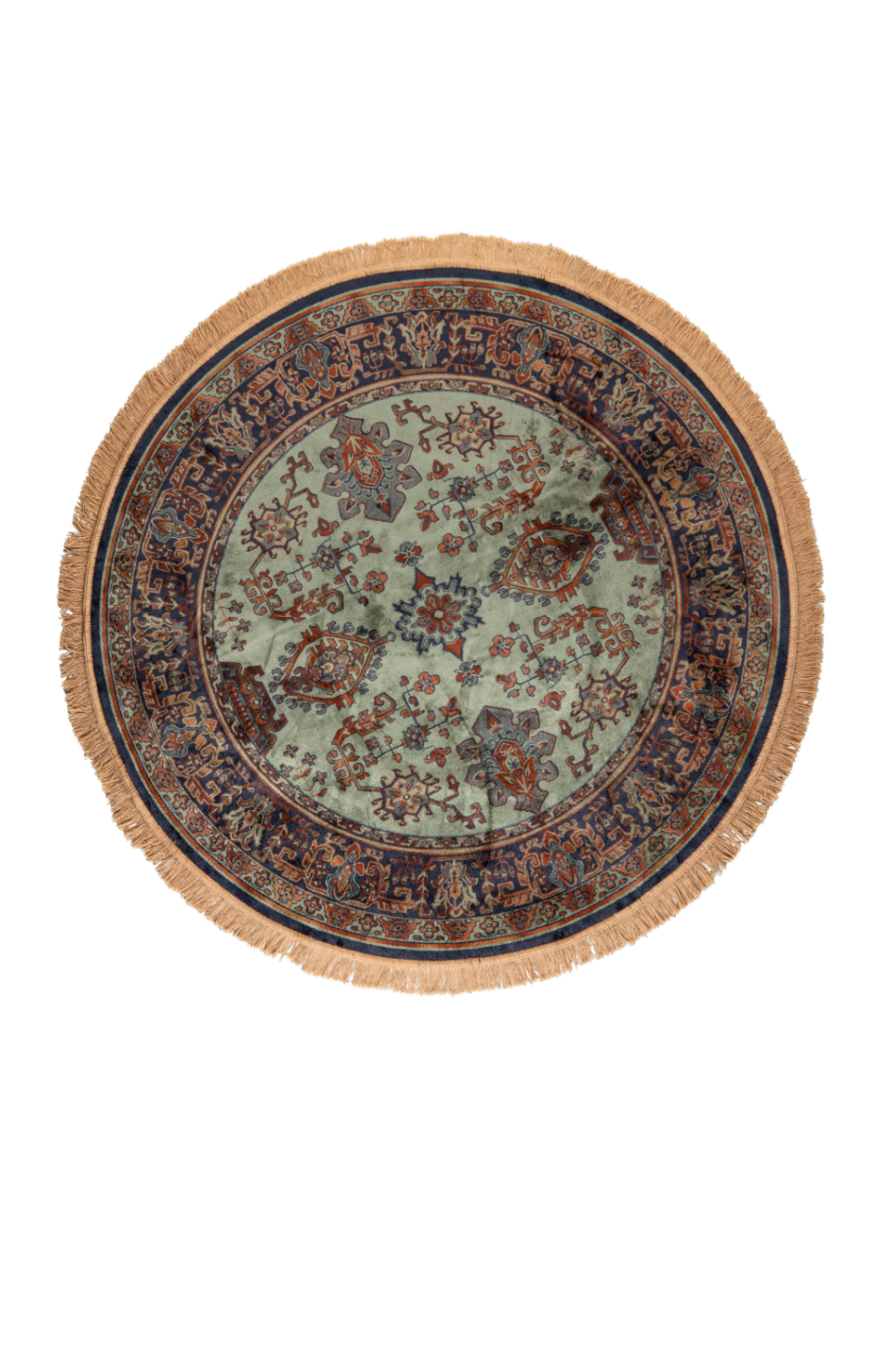 Round Green Vintage Carpet | DF Raz | Oroatrade.com