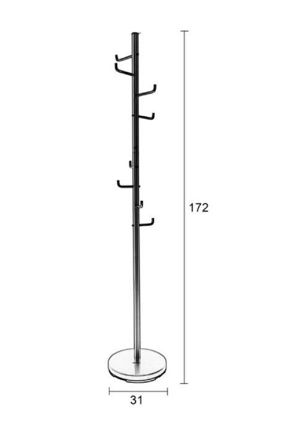 Silver Free Standing Coat Rack | DF Hooked | OROA.com