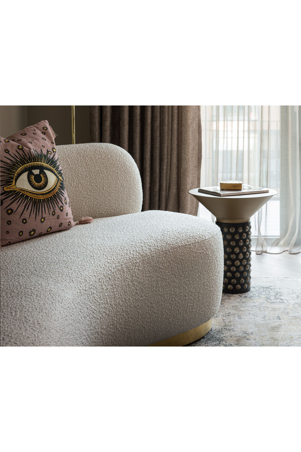 Boucle Sand Curved Sofa | Liang & Eimil Sasha | Oroa.com