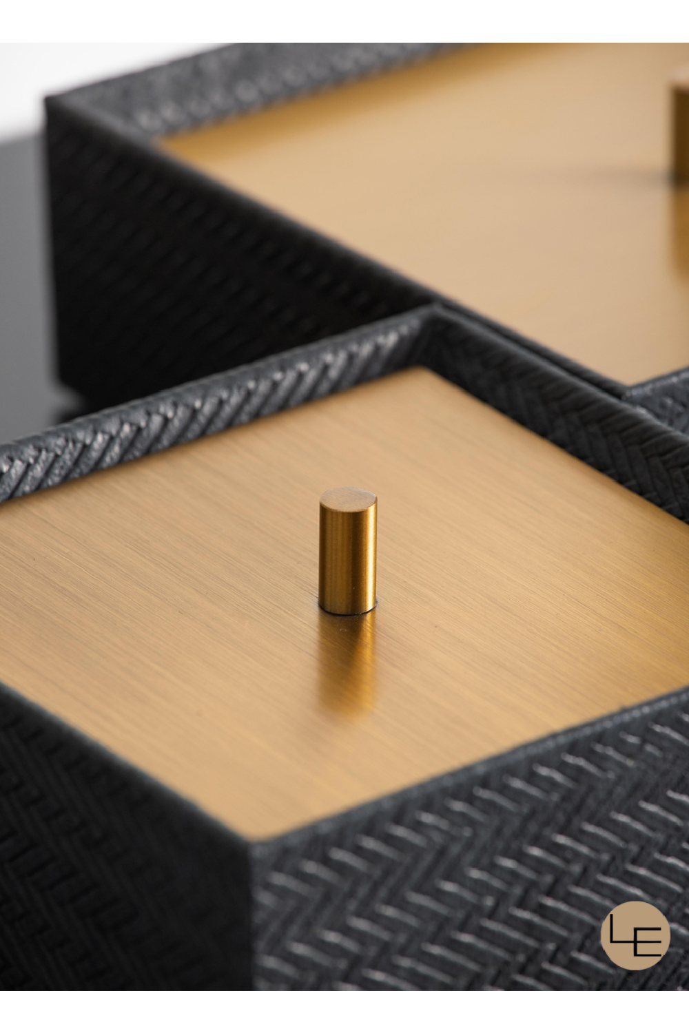 Chevron Embossed Leather Box | Liang & Eimil Desmalter | Oroa.com