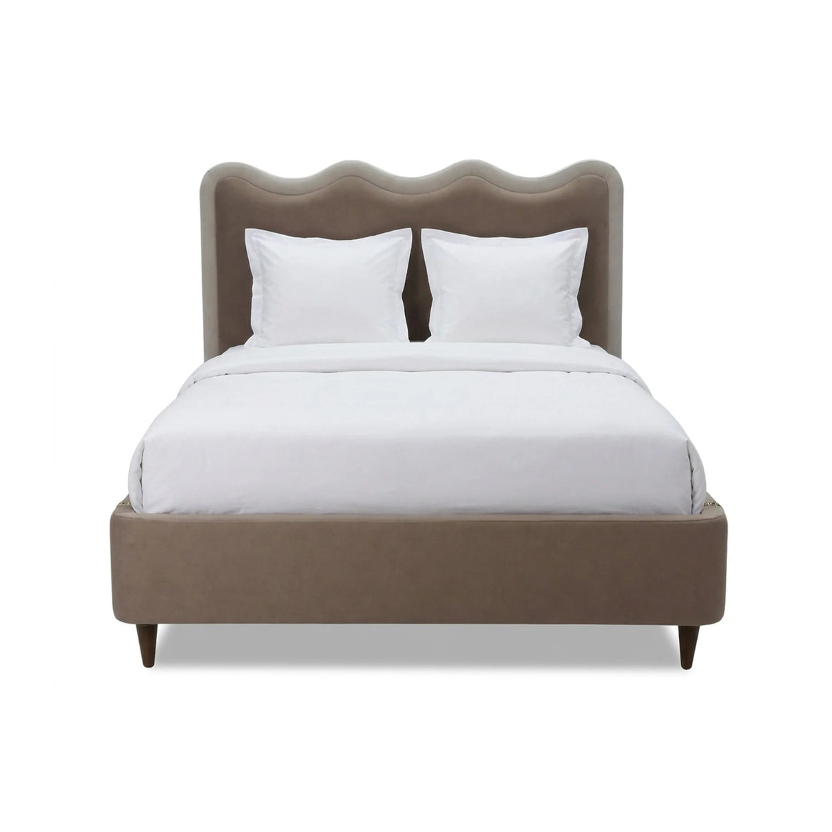 Scalloped Solid Wood Queen Bed | Oroa.com
